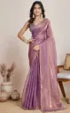 SOLITIQ  Self Design Bollywood jimmy choo Chiffon Saree  (Pink)