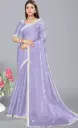 Embellished Bollywood Organza, Pure Silk Saree  (Purple)