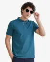 Solids Mandarin Polo: Teal Mandarin Polos
