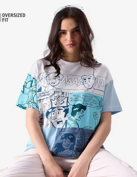 Archie: Panels (Colourblock) Women Oversized T-Shirts