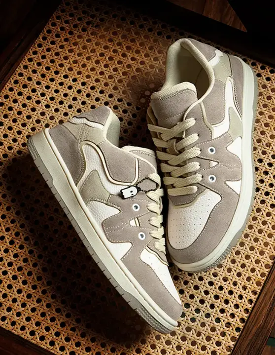 Urban Blaze: Latte Men Low Top Sneakers