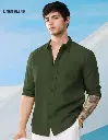 Cotton Linen: Olive Cotton Linen Shirts