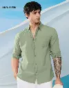 Cotton Linen: Light Green Cotton Linen Shirts