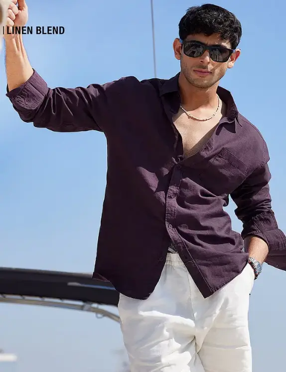 Cotton Linen: Berry Cotton Linen Shirts (XS)