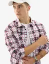 Plaid: Red And White Men Relaxed Shirts