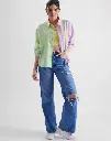 Stripes: Pastel Shades Women Boyfriend Shirts