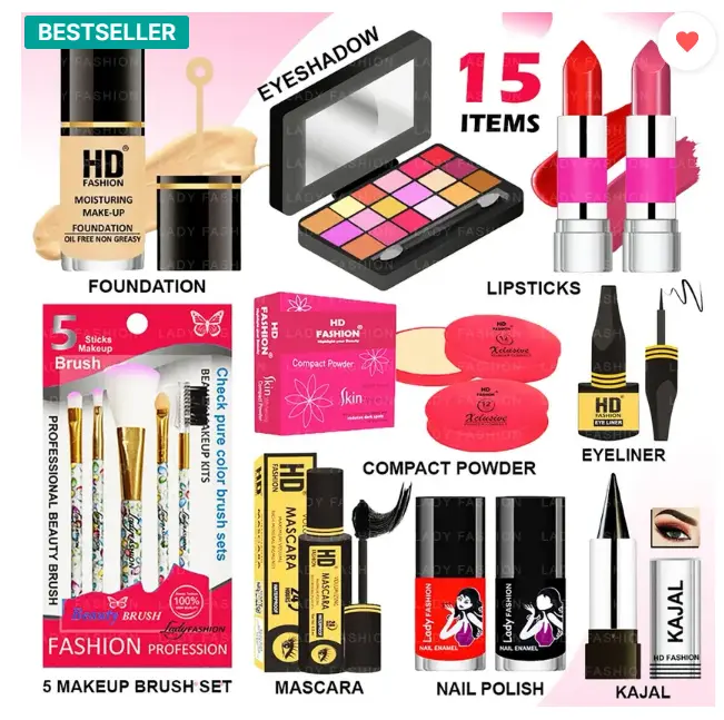 FASHION 15 Pcs. Xclusive Makeup Kit XCM01S036  (Pack of 15)