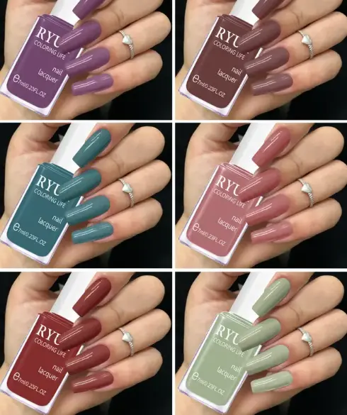 Gloss Gel Like Shine Nail Polish Set for Stunning Nails Pack of 6 Multicolor  (Pack of 6)