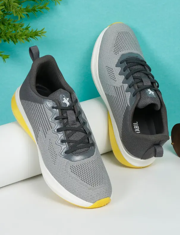 Men Lace-Up Grey Casual Shoes