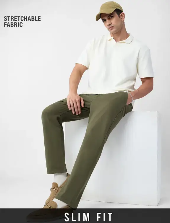 Chinos: Mossy Green Chino Pants