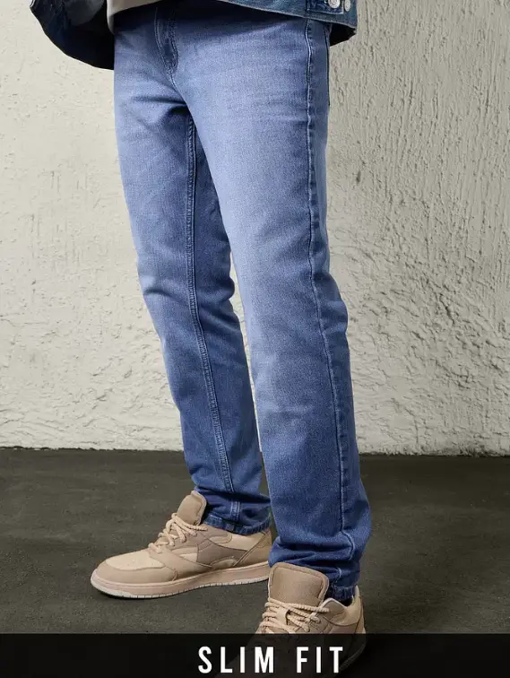 Denim: Faded Blue (Slim Fit) Men Jeans