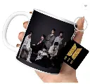 Bts Cup with Keychain Bts Gift For Anyone on Any Occasion (DB-54) Ceramic Coffee Mug  (350 ml, Pack of 2)
