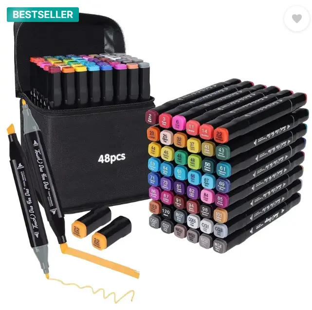 Marker Pen 48 PCS Drawing set Nib Sketch Pens  (Set of 1, Multicolor)