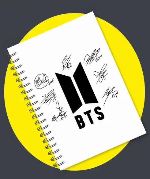 BTS COLLECTION A5 Diary RULED 160 Pages  (White)