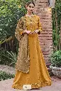 Laxmipati Muslin Majestique Musturd Flaired Length Gown With Dupatta
