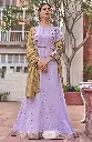 Laxmipati Muslin Roman Purple Flaired Length Gown With Dupatta