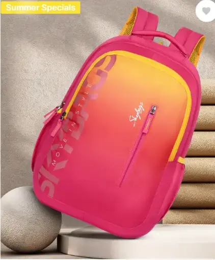 Medium 23 L Backpack Atlas-E Casual Printed School Bag For Girls And Boys  (Pink)