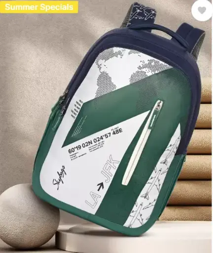 Medium 23 L Backpack Atlas-E Casual Printed School Bag For Girls And Boys  (Green)