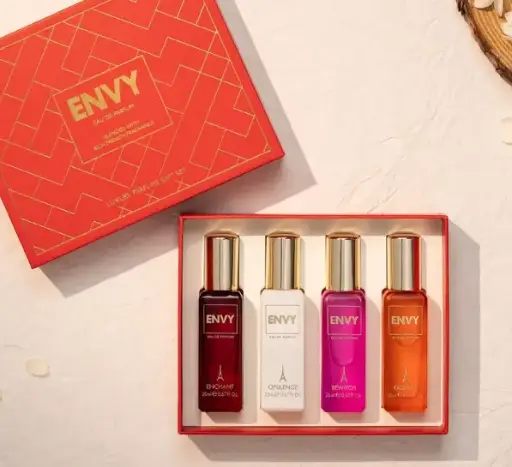 Envy Red Luxury Perfume Gift Set (20 ml x 4) Eau de Parfum - 80 ml  (For Men)