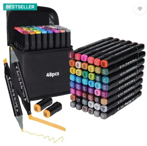 Marker Pen 48 PCS Drawing set Nib Sketch Pens  (Set of 1, Multicolor)
