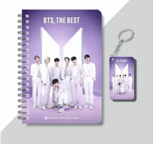 BTS CREW A5 160 RULED PAGES DIARY+ FREE BTS WOODEN KEYCHAIN FOR ARMY A5 Diary RULED 160 Pages  (Multicolor)
