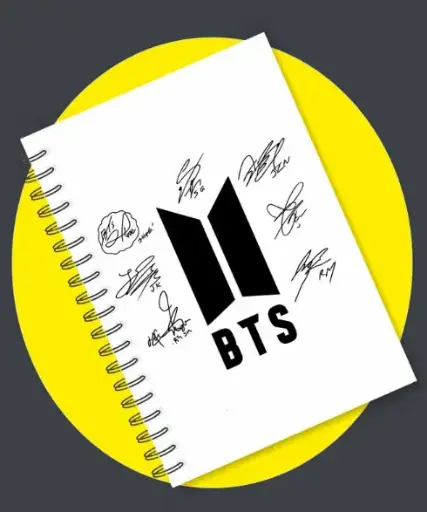 BTS COLLECTION A5 Diary RULED 160 Pages  (White)