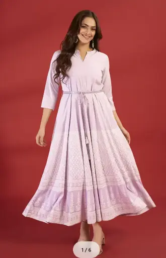 Laxmipati Sahiba - GW0004 Georgette Table Printed Woman Violet Gown