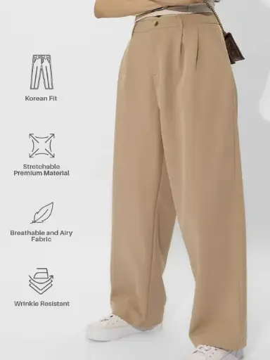 Korean Pants: Camel Women Pants