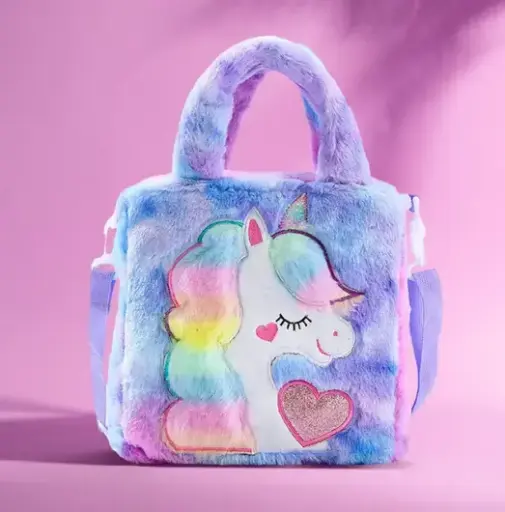 Purple Girls Hand-held Bag Unicorn Plush Princess Cute Unicorn Crossbody Handbags