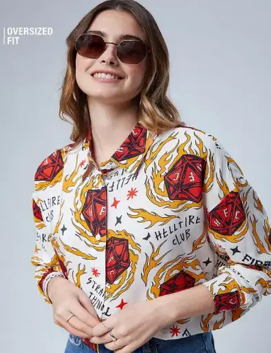 Stranger Things: Fireball Women Boxy Fit Shirts