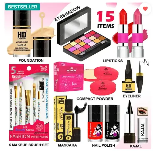 FASHION 15 Pcs. Xclusive Makeup Kit XCM01S036  (Pack of 15)