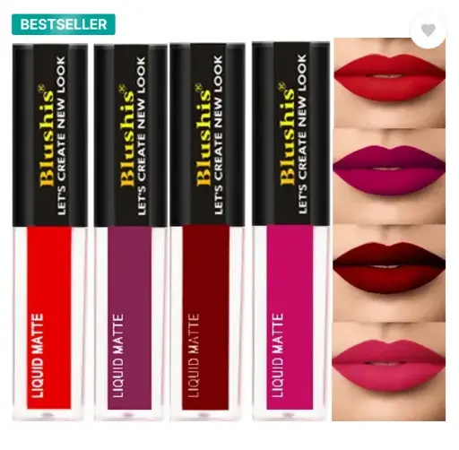 Waterproof Longlast SensationaL Liquid Matte Mini Lipstick Combo Pack Of 4 Red ,Purple Maroon and Magenta Colour Shade  (Multicolor, 16 ml)